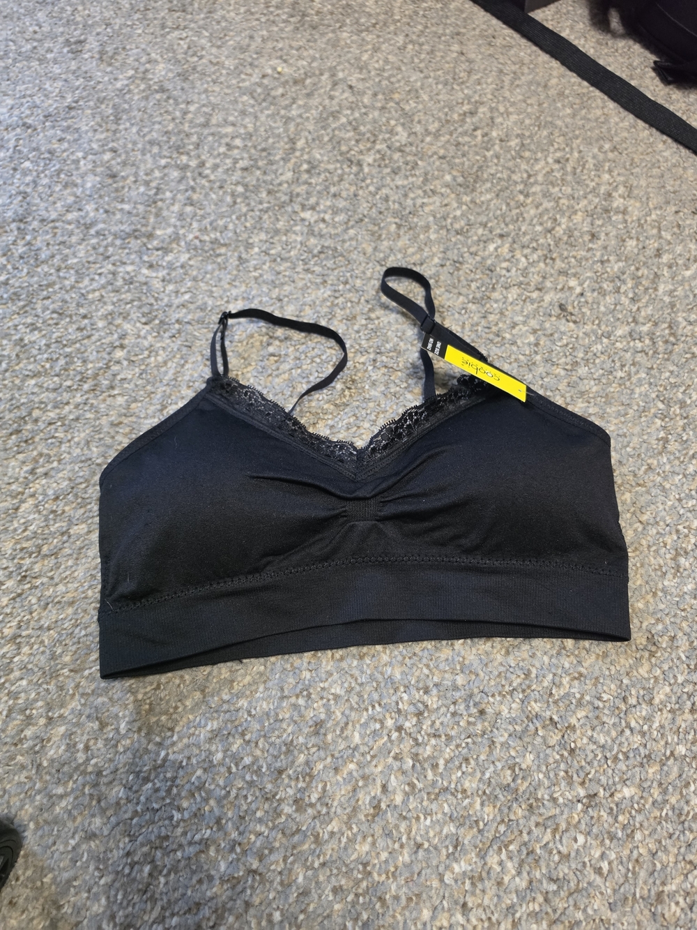 coobie Black Lace-Trim Bralette with Adjustable Straps - OS - NWT
